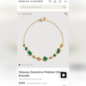Monica Vinader Gold Bracelet with Emerald Tones